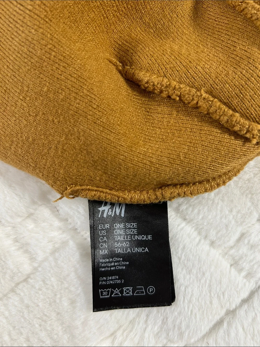 H&M Mustard Brown Rib-Knit Men’s or Women’s Beanie